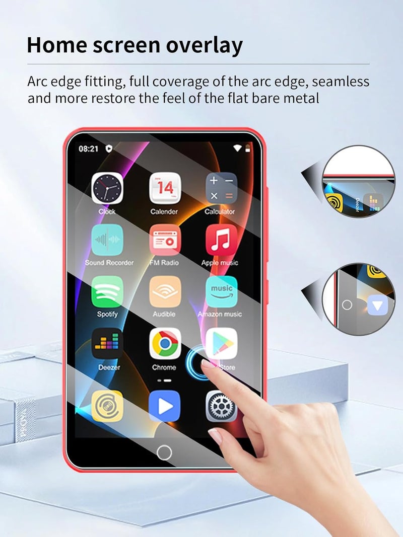 UYRUREL Screen Protector for ZAQE 4 inch Touchscreen MP3 Player, High-definition Scratch Resistant Film,HD Clear Anti Blue Light, Bubble Free with Easy Installation Kit, 3 Pack - Image 4